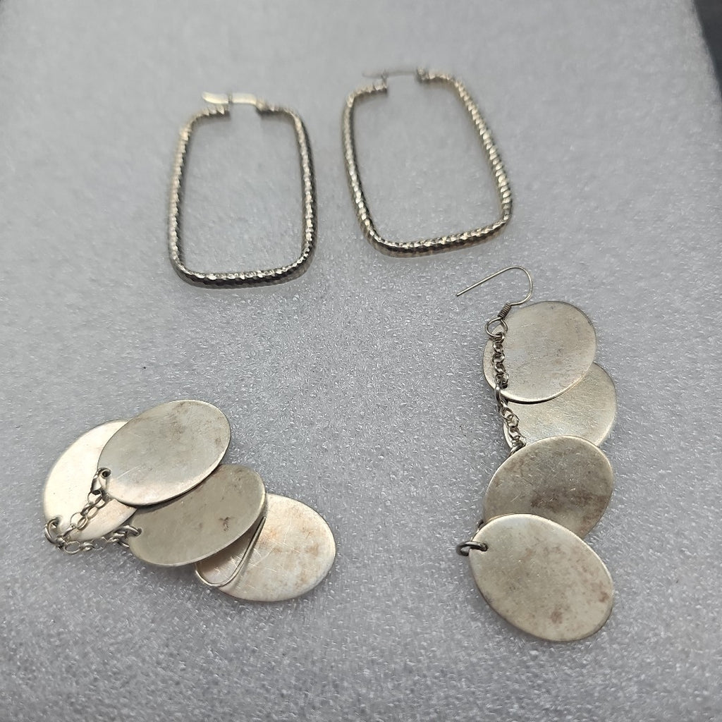 ARETES PAR, ARRACADAS PAR, PULSERA PLATA 35 GRMS (SEMINUEVO)