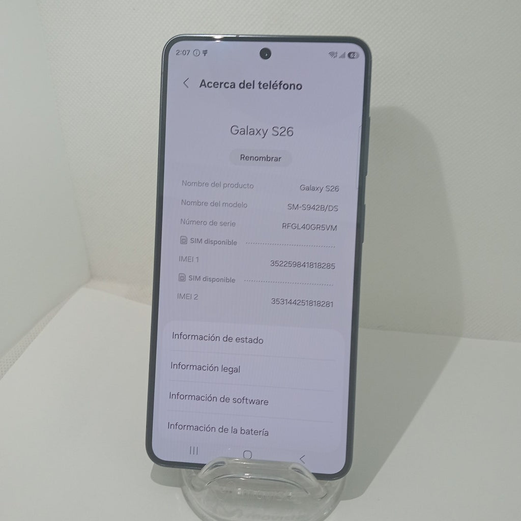 CELULAR SAMSUNG GALAXY S26 SM-S942B (2026) 256 GB 12 GB RAM (SEMINUEVO)