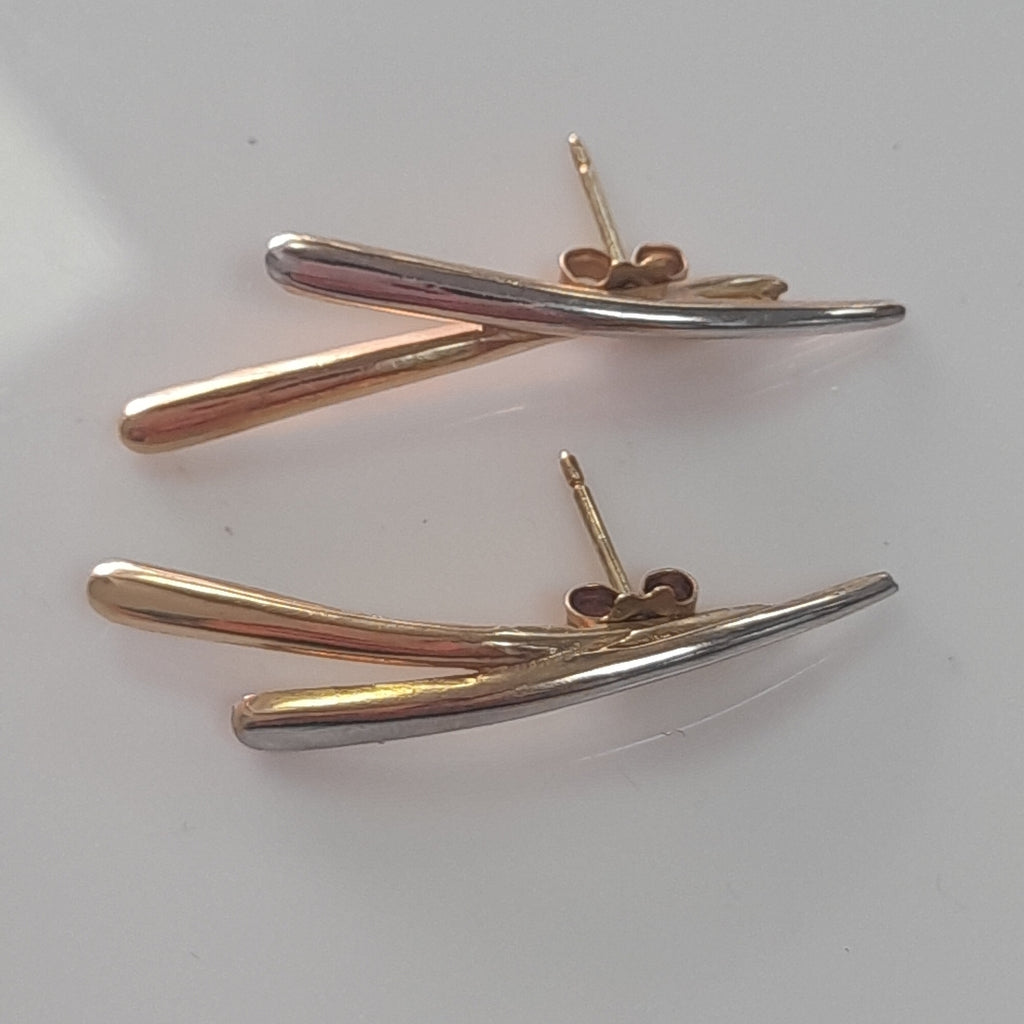 BROQUELES PAR ORO COMBINADO 14 K 1,90 GRMS (SEMINUEVO)
