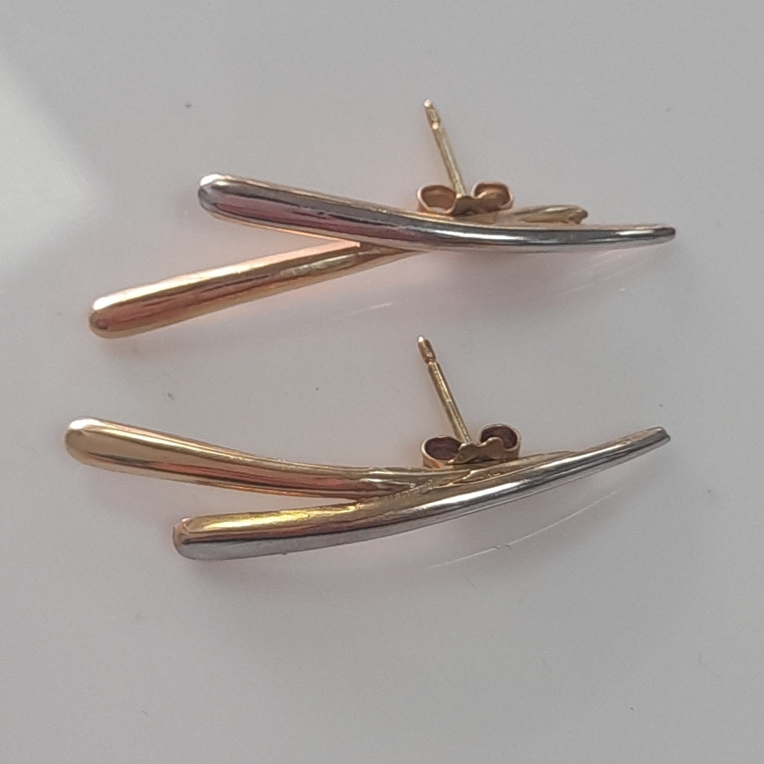 BROQUELES PAR ORO COMBINADO 14 K 1,90 GRMS (SEMINUEVO)