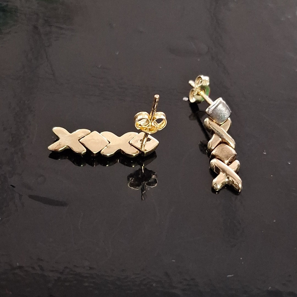 BROQUELES PAR ORO COMBINADO 14 K 2.8 GRMS (SEMINUEVO)