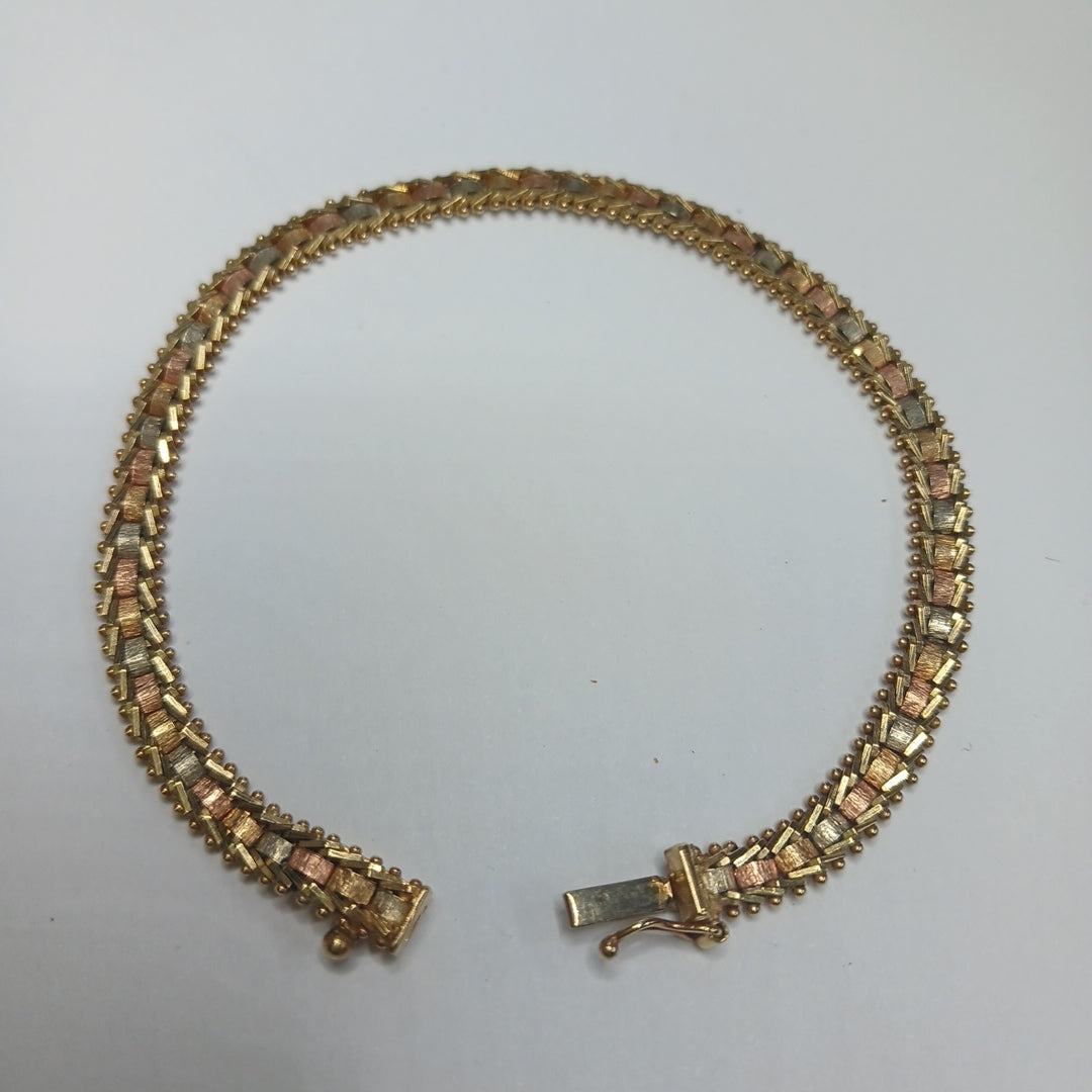PULSERA ORO COMBINADO 10 K 8,20 GRMS (SEMINUEVO)