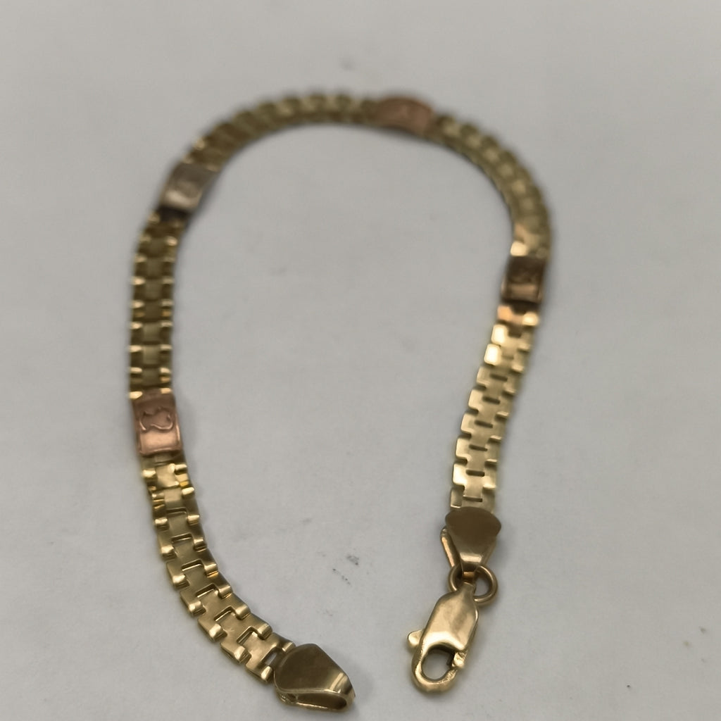 PULSERA ORO COMBINADO 14 K 3.7 GRMS (SEMINUEVO)