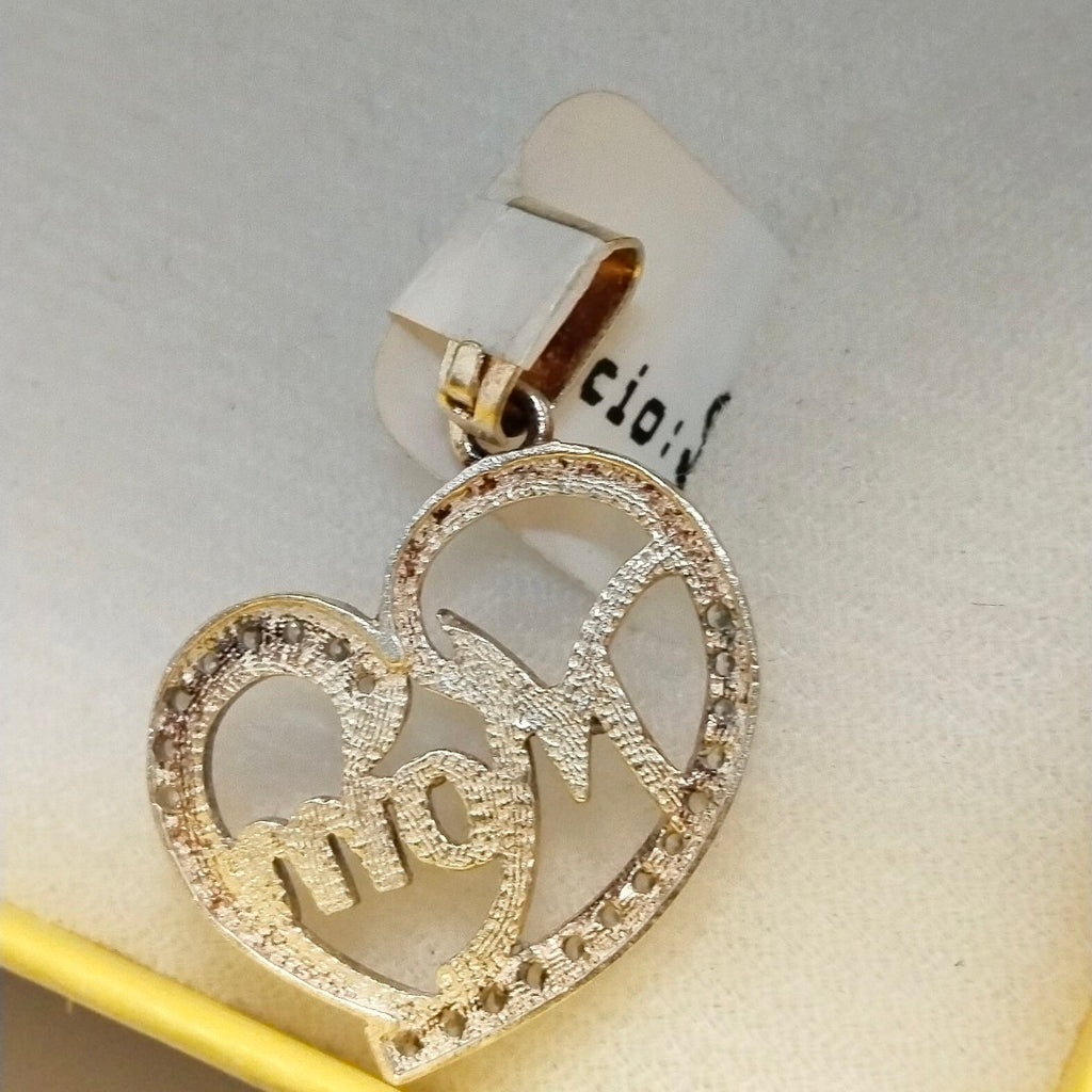 DIJE CORAZON C/CIRCONIAS PLATA .925 3.1 GR (NUEVO)