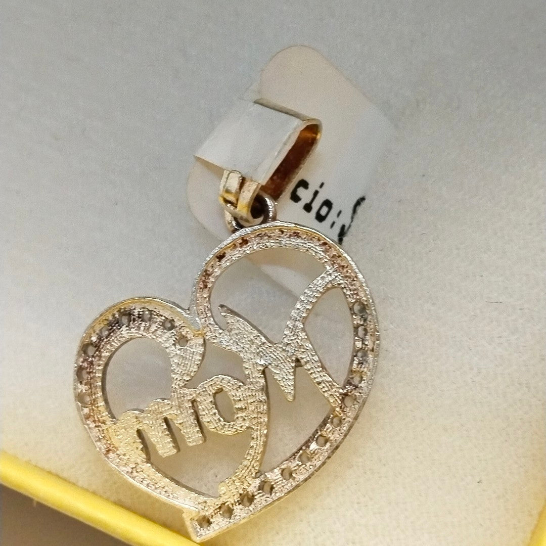 DIJE CORAZON C/CIRCONIAS PLATA .925 3.1 GR (NUEVO)