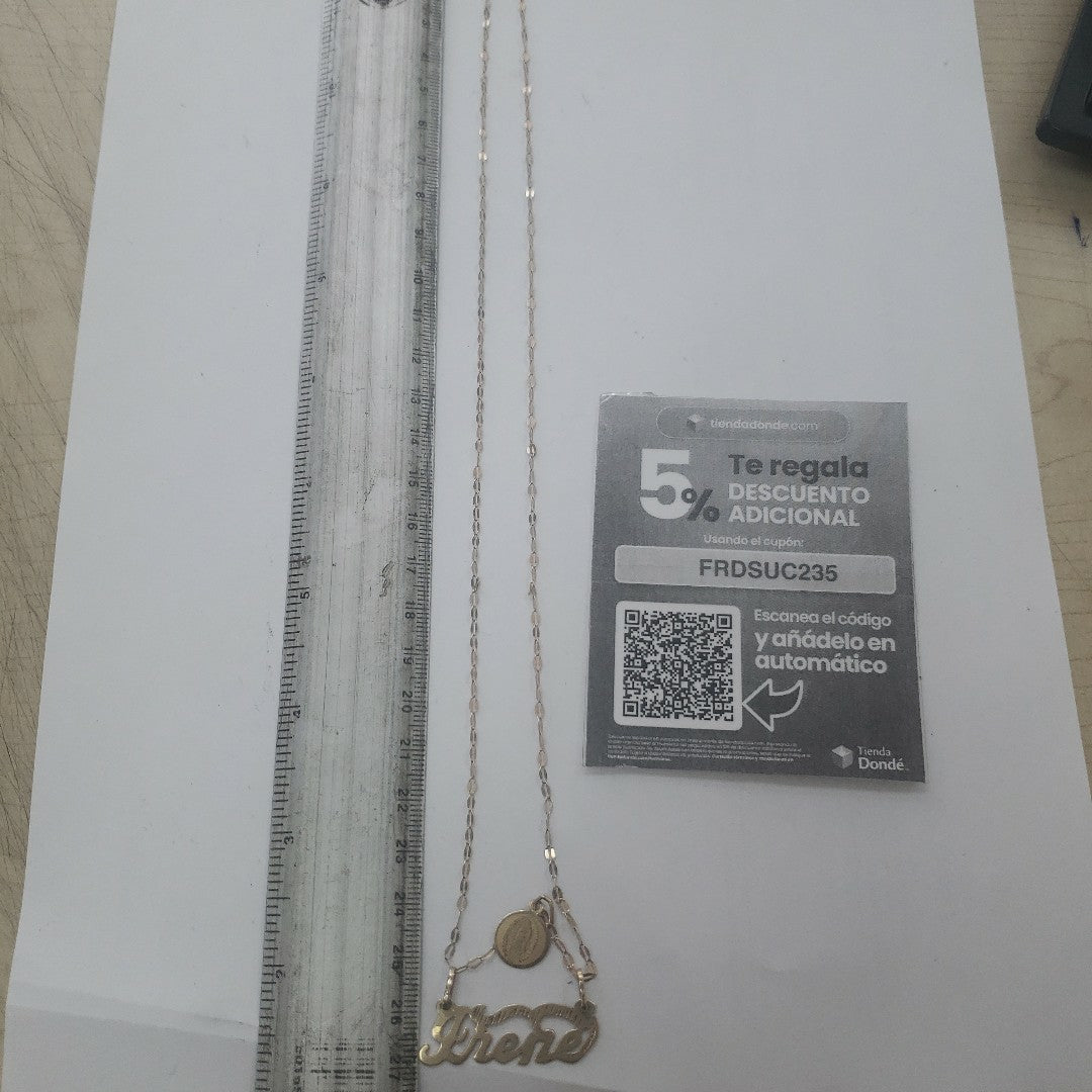 CADENA, DIJE ORO, ORO COMBINADO 10 K 3 GRMS (SEMINUEVO)