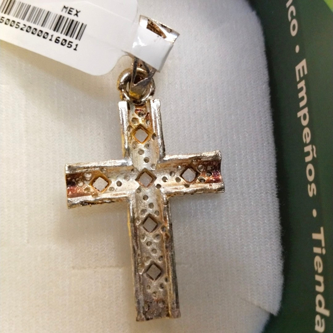 DIJE CRUZ C/CIRCONIAS PLATA .925 7.8 GR (NUEVO)