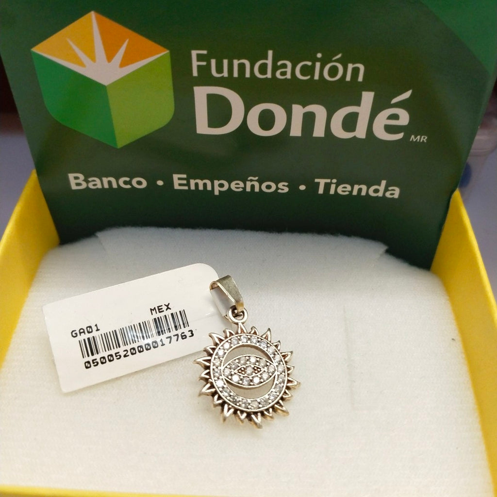 DIJE OJO MAGICO CON CIRCONIAS PLATA .925 2 GR (NUEVO)