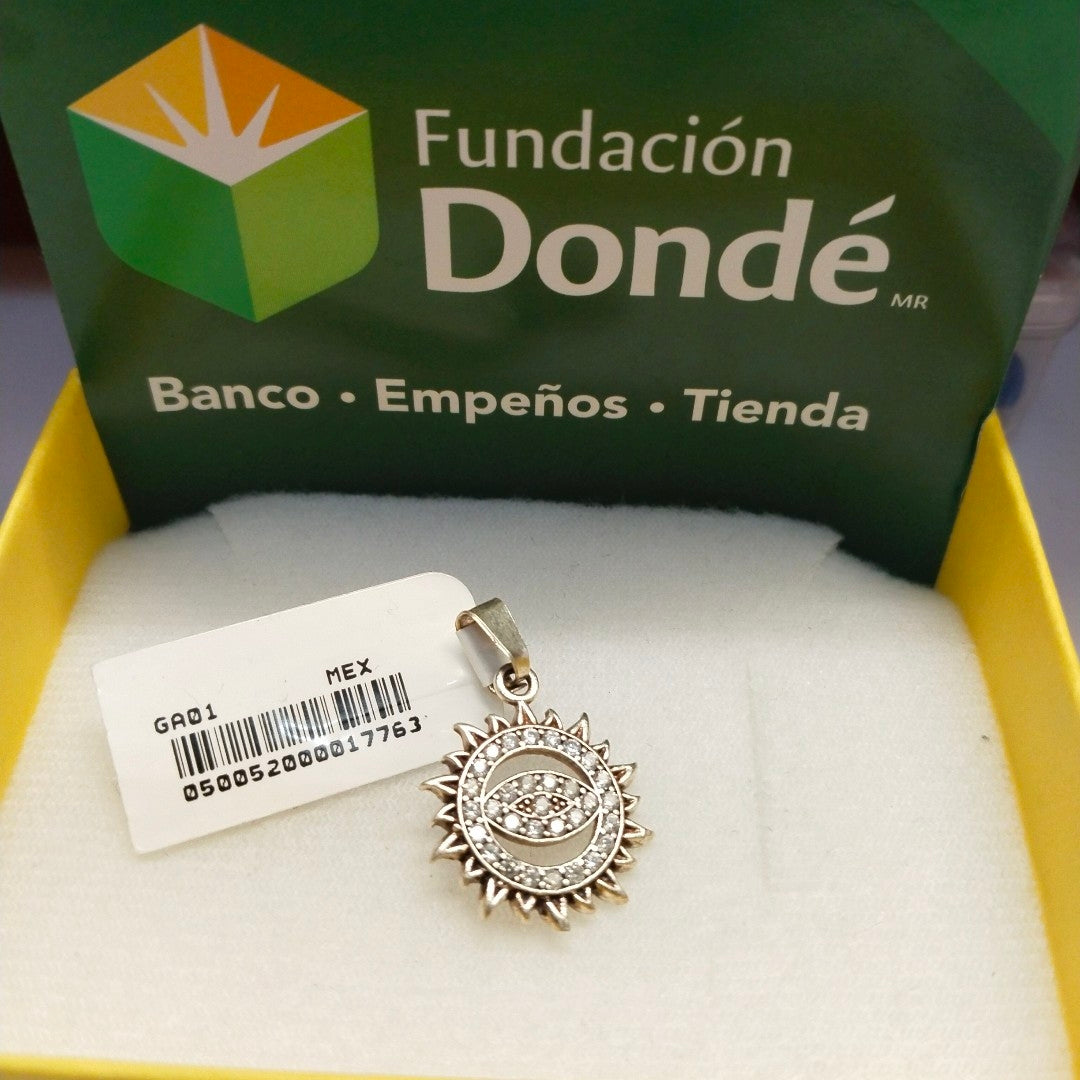 DIJE OJO MAGICO CON CIRCONIAS PLATA .925 2 GR (NUEVO)