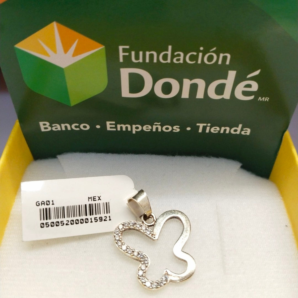 DIJE MARIPOSA C/CIRCONIAS PLATA .925 2.4 GR (NUEVO)