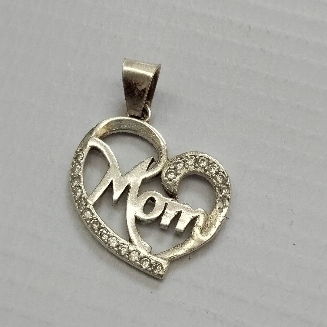 DIJE CORAZON C/CIRCONIAS PLATA .925 3.1 GR (NUEVO)
