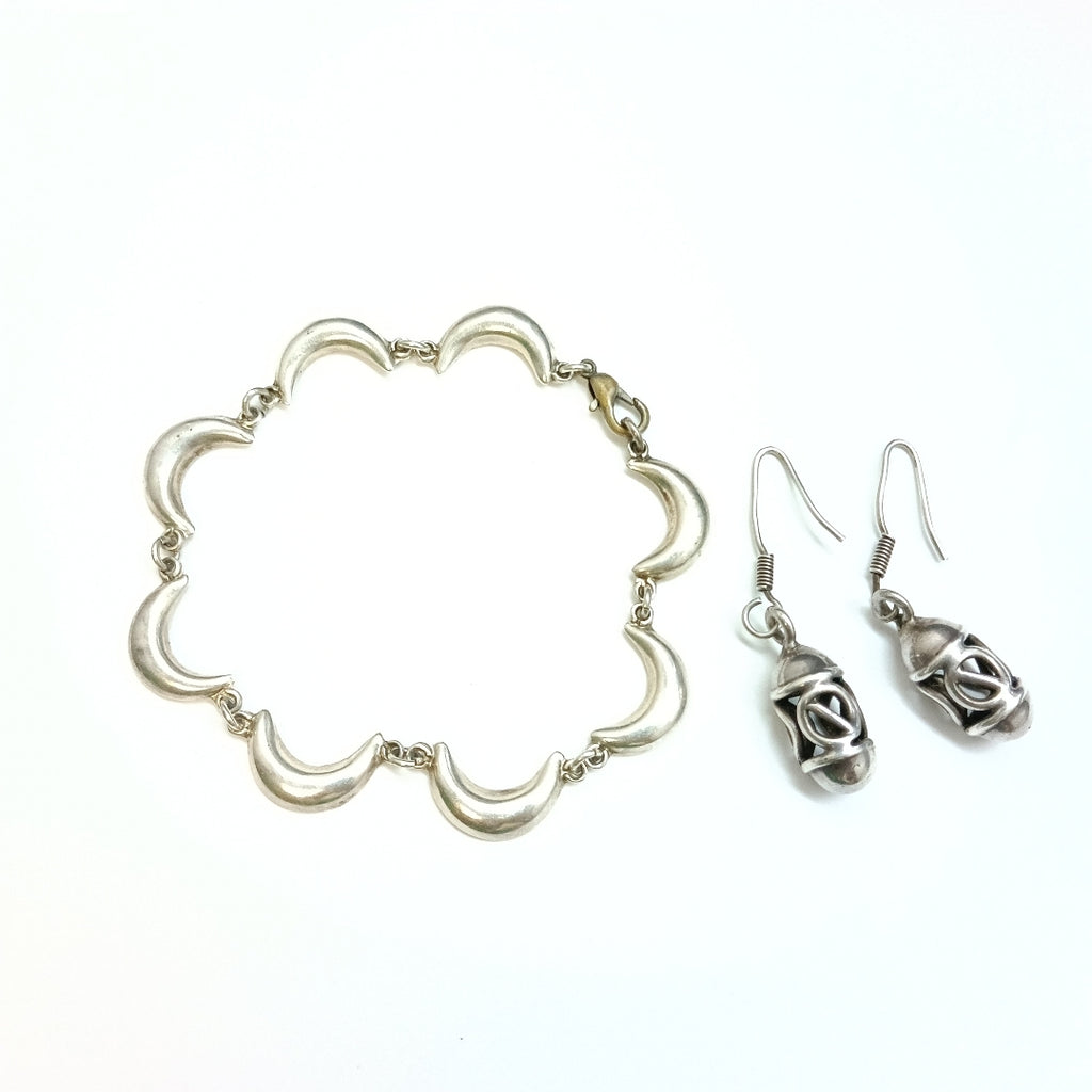 ARETES PAR,PULSERA PLATA 14,80 GRMS (SEMINUEVO)