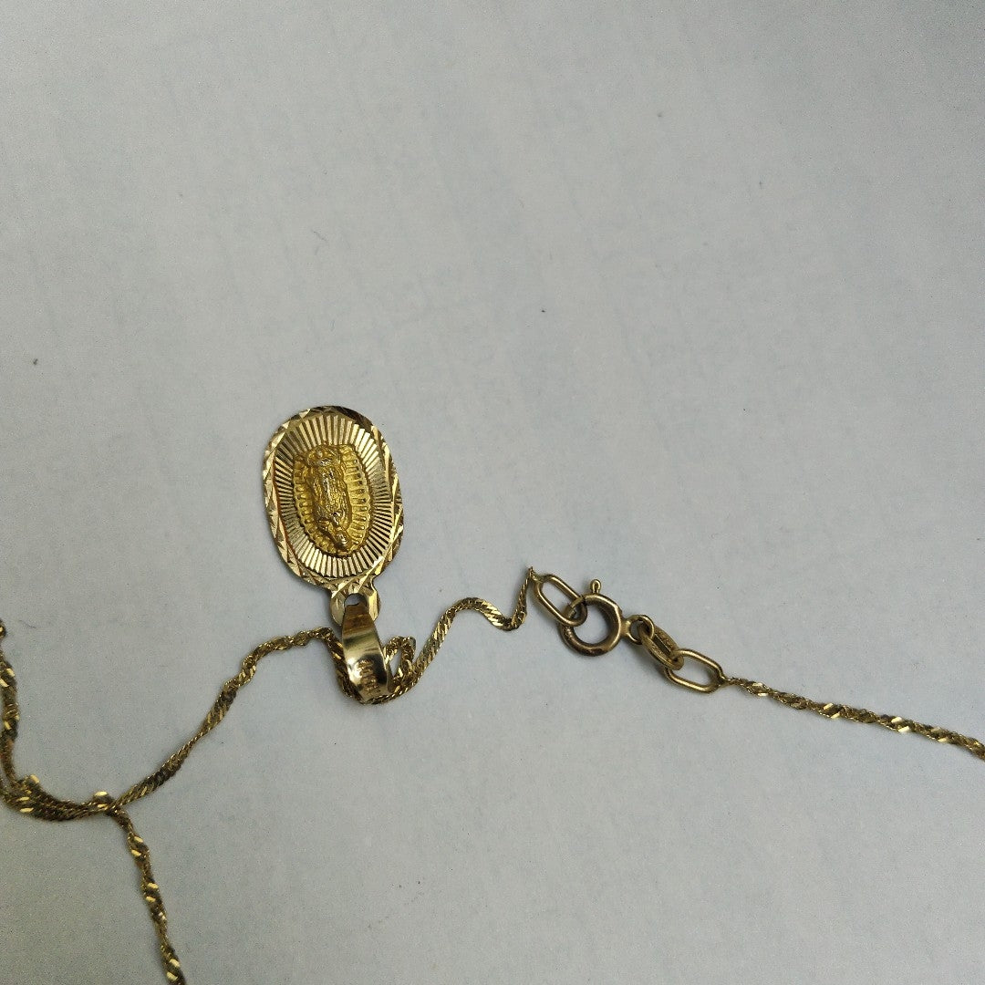 CADENA, MEDALLA RELIGIOSA ORO 10 K 1.4 GRMS (SEMINUEVO)