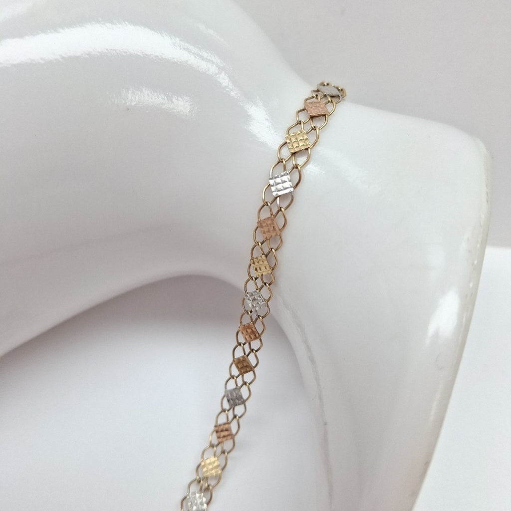 PULSERA ORO COMBINADO 10 K 2.7 GRMS (SEMINUEVO)