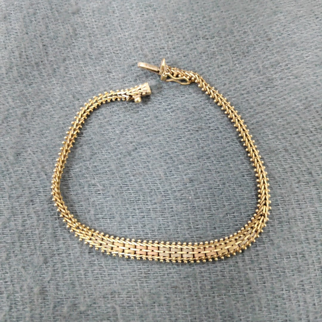 PULSERA ORO COMBINADO 14 K 7,40 GRMS (SEMINUEVO)