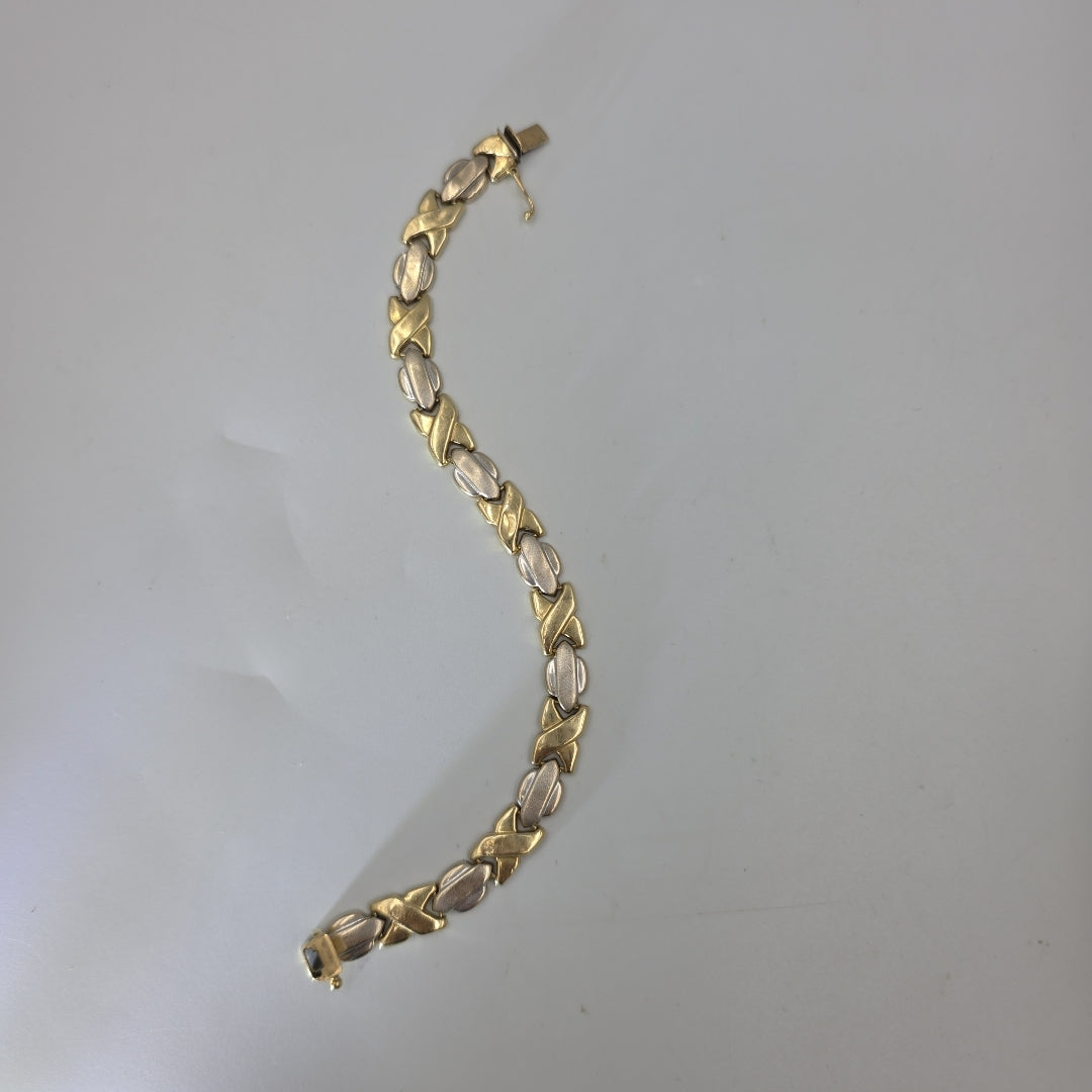 PULSERA ORO, ORO COMBINADO 14 K 10.9 GRMS (SEMINUEVO)