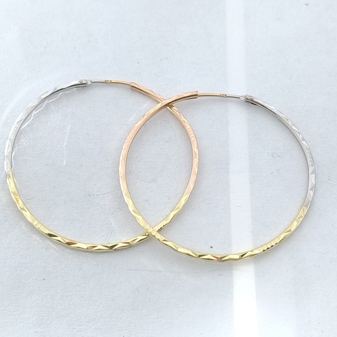 ARRACADAS PAR ORO, ORO COMBINADO 14 K 3.2 GRMS (SEMINUEVO)