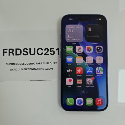 CELULAR APPLE IPHONE 16 A3286 (2024) 128 GB 8 GB RAM (SEMINUEVO)