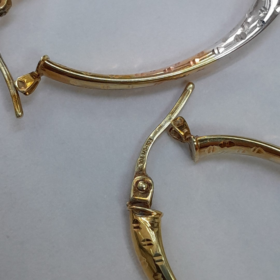 ARRACADAS PAR ORO COMBINADO 10 K 1,60 GRMS (SEMINUEVO)