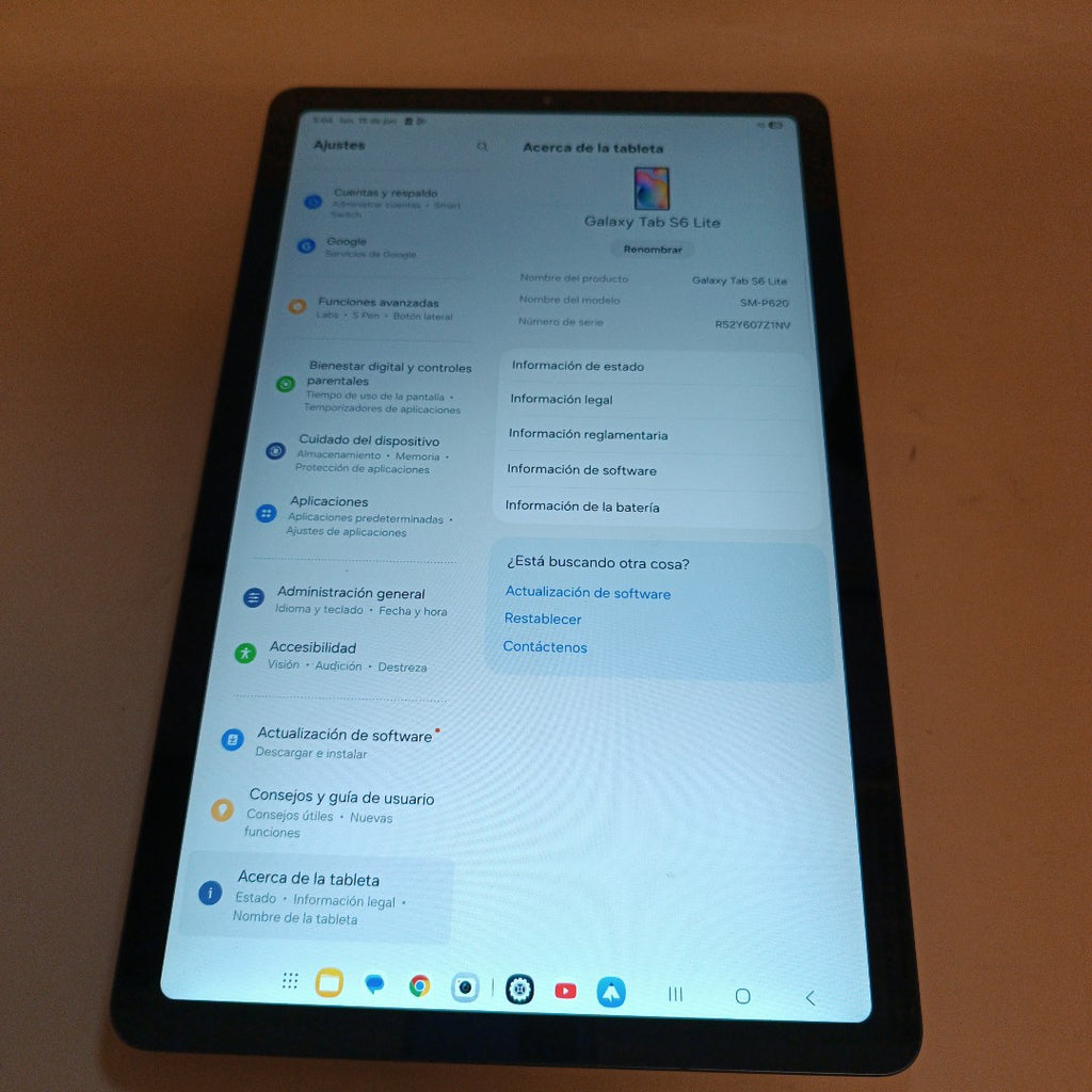 TABLETA SAMSUNG GALAXY TAB S6 LITE SM-P620 (2024) 128 GB 4 GB RAM (SEMINUEVO)