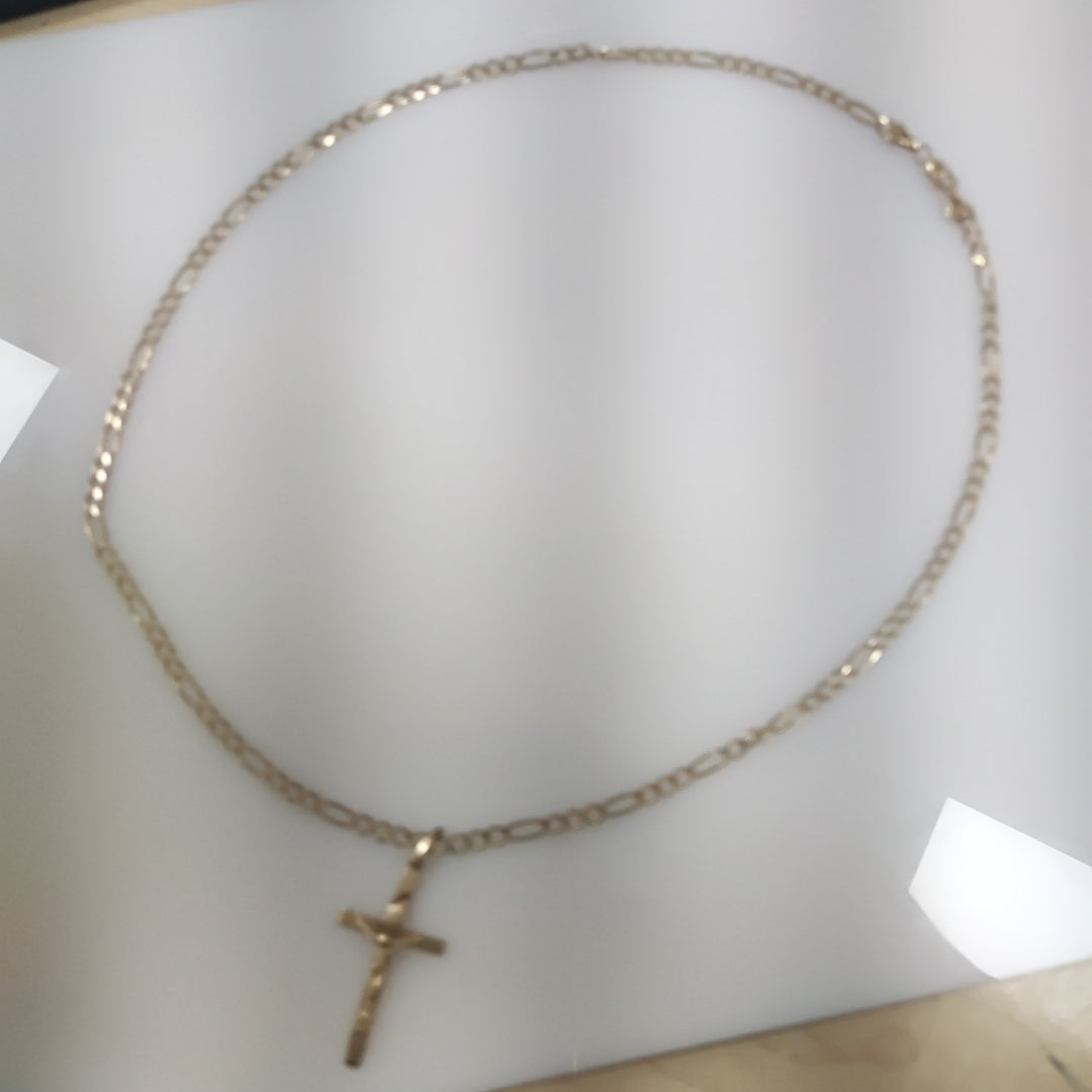 CADENA, CRUCIFIJO ORO 10 K 9.1 GRMS (SEMINUEVO)