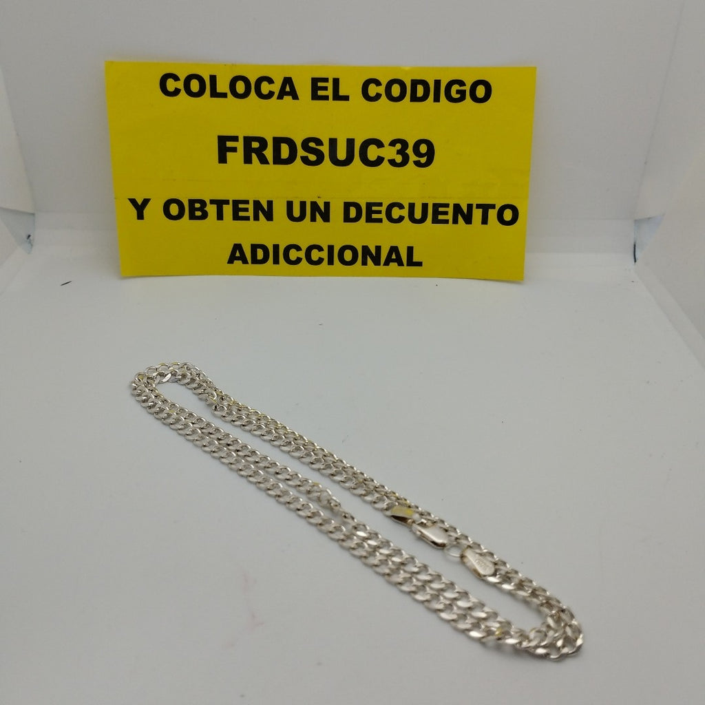 CADENA TEJIDO BARBADO PLATA .925 55 CM 12.9 GR (NUEVO)