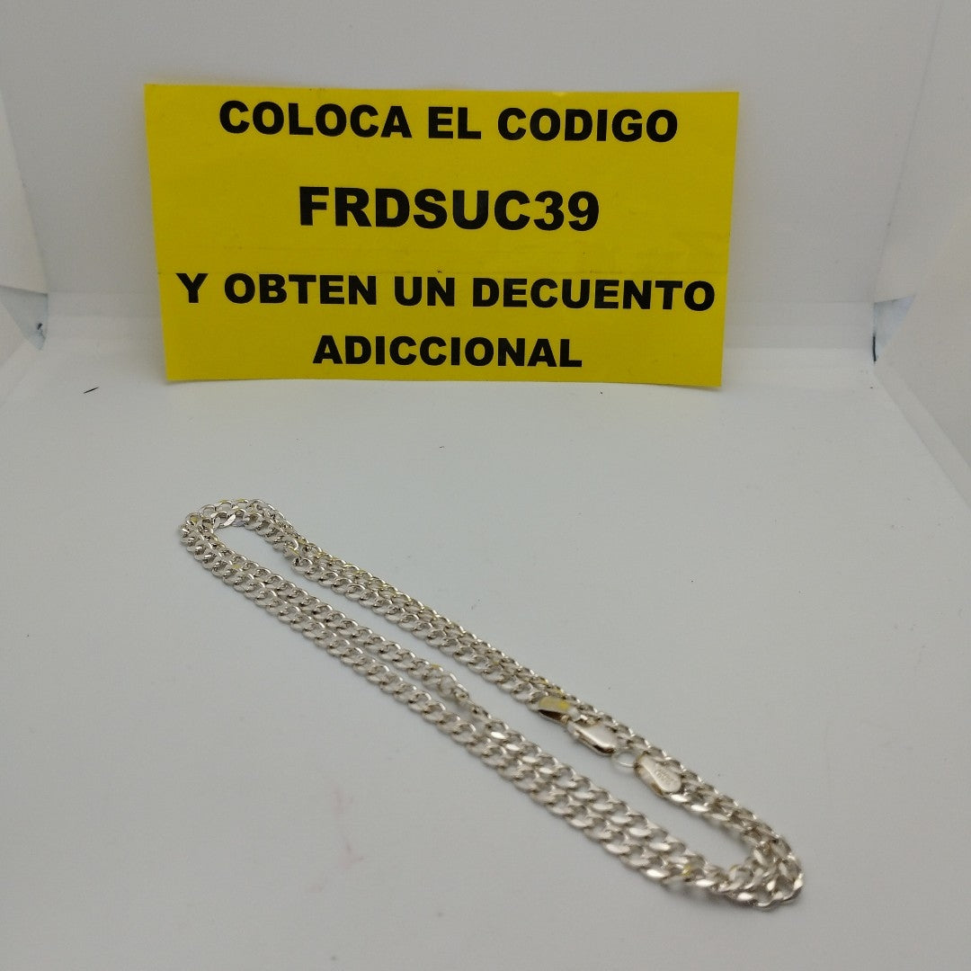 CADENA TEJIDO BARBADO PLATA .925 55 CM 12.9 GR (NUEVO)