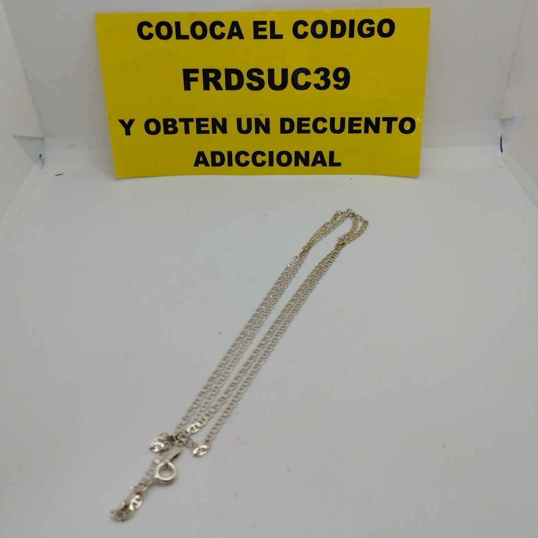 CADENA TEJIDO GUCHI PLATA .925 60 CM 4 GR (NUEVO)