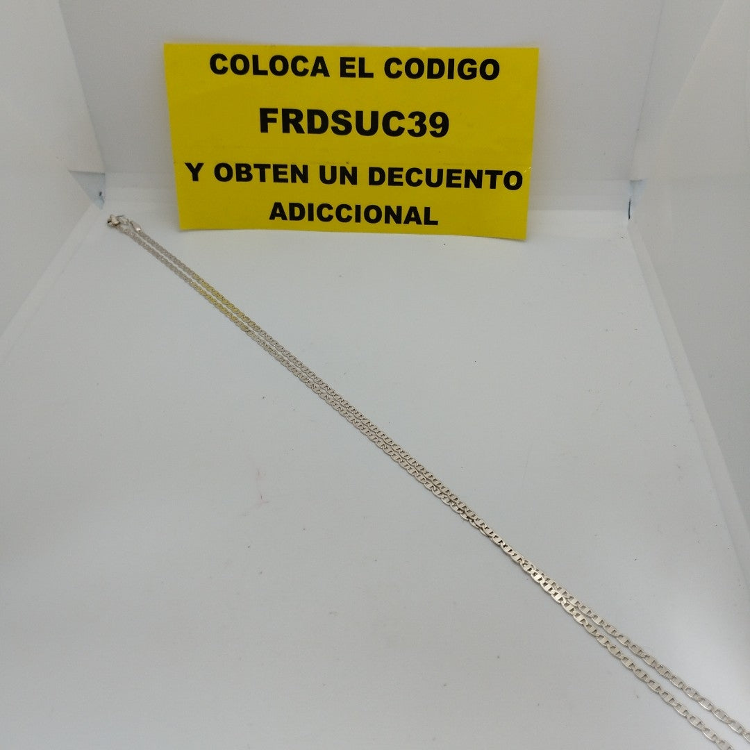 CADENA TEJIDO ESPEJO PLATA .925 60 CM 4.4 GR (NUEVO)