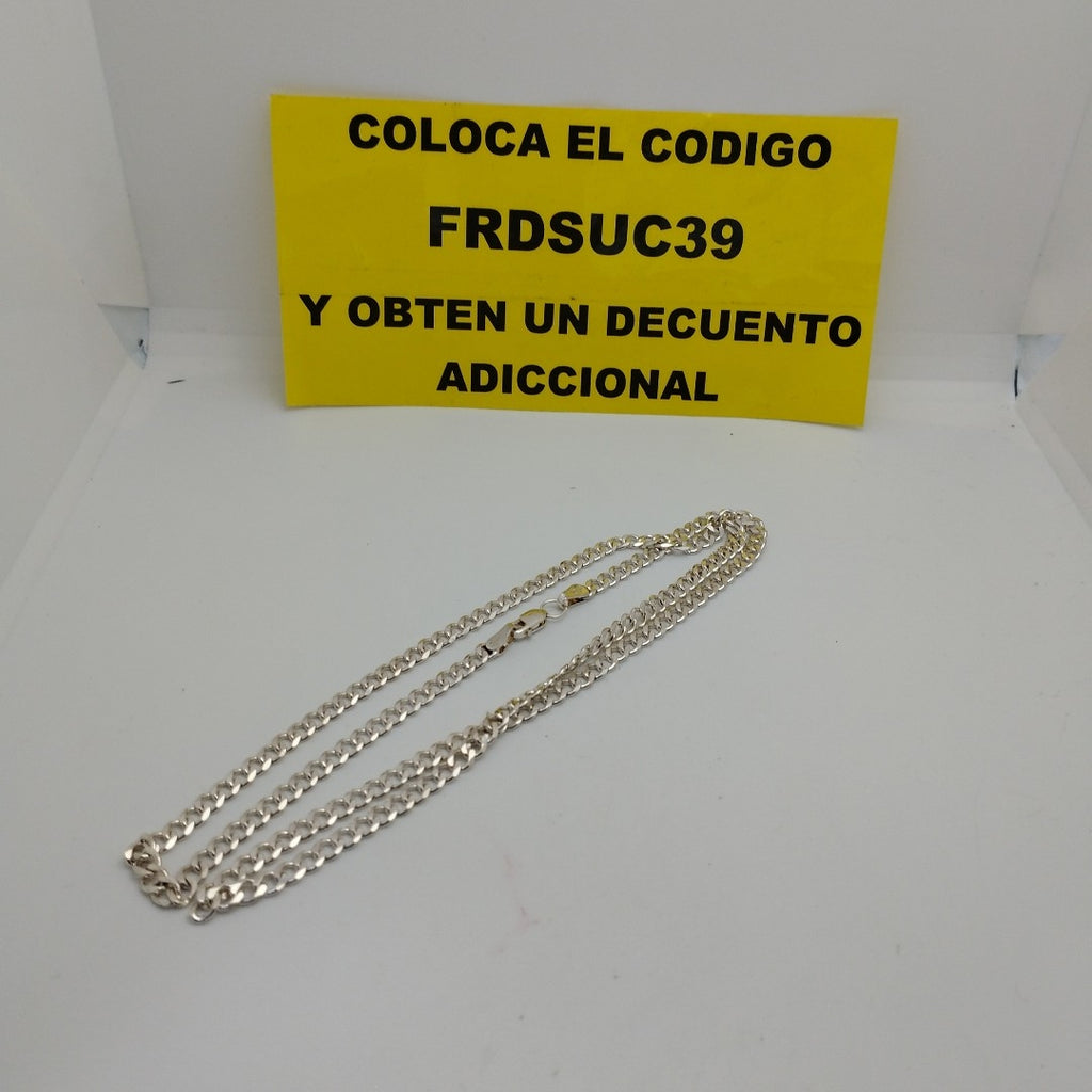 CADENA TEJIDO BARBADO PLATA .925 60 CM 13.7 GR (NUEVO)
