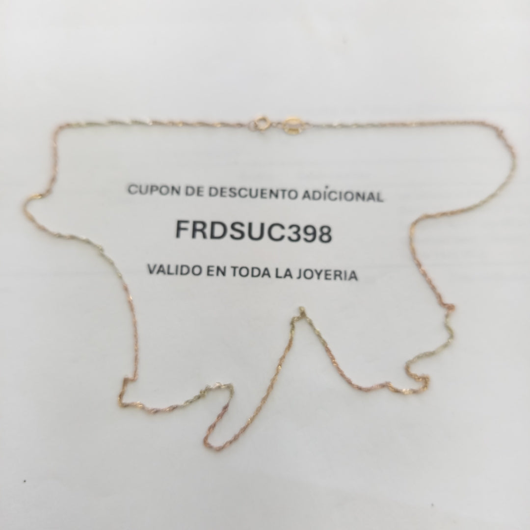 CADENA ORO,ORO COMBINADO 10 K 0,80 GRMS (SEMINUEVO)