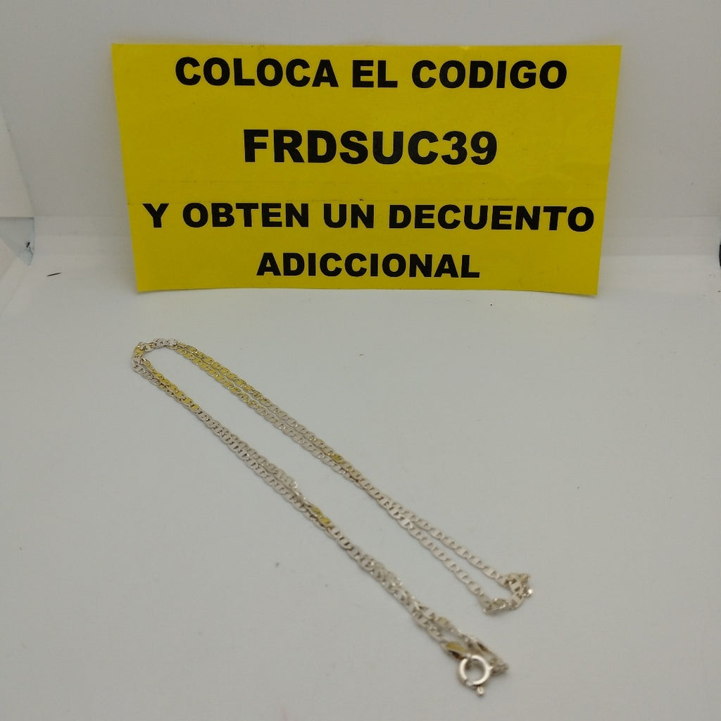 CADENA TEJIDO ESPEJO PLATA .925 55 CM 3.9 GR (NUEVO)