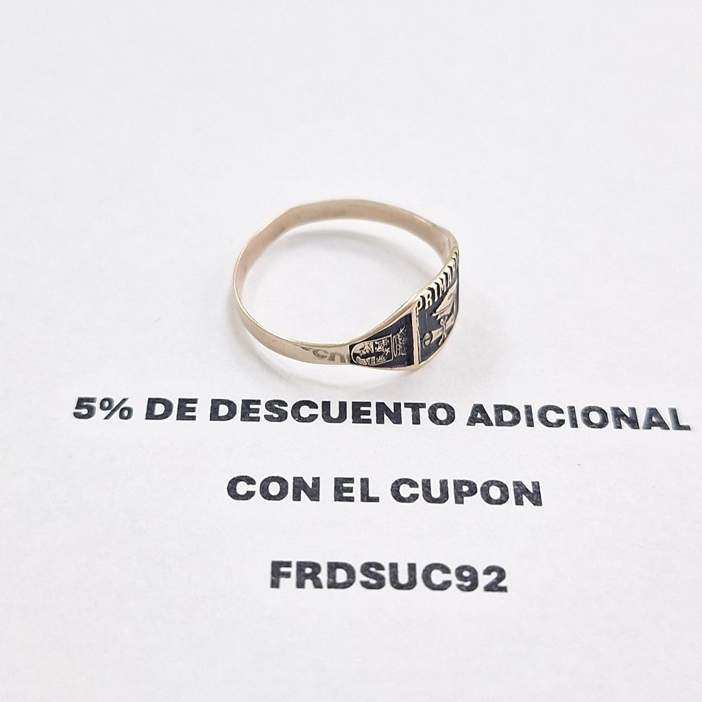 ANILLO DE GRADUACIÓN ORO 8 K 1.2 GRMS (SEMINUEVO)