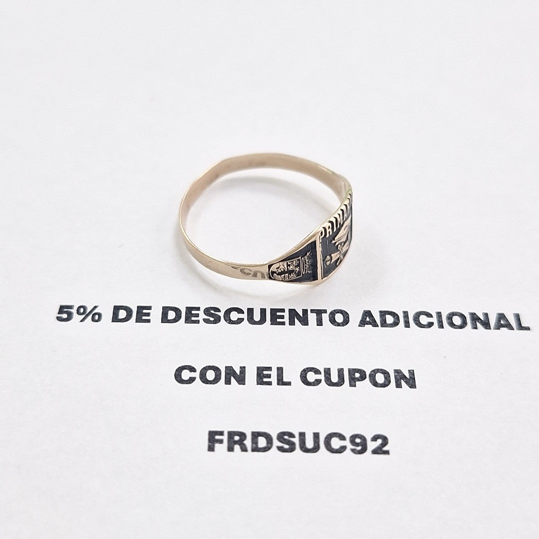 ANILLO DE GRADUACIÓN ORO 8 K 1.2 GRMS (SEMINUEVO)