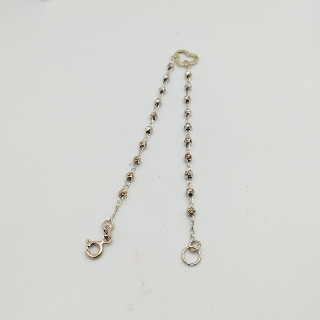 PULSERA TEJIDO CORAZON PLATA .925 18 CM 1.9 GR (NUEVO)