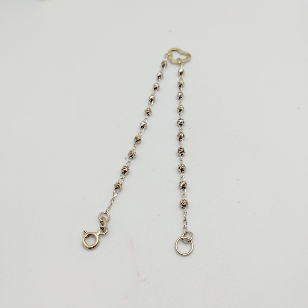PULSERA TEJIDO CORAZON PLATA .925 18 CM 1.9 GR (NUEVO)