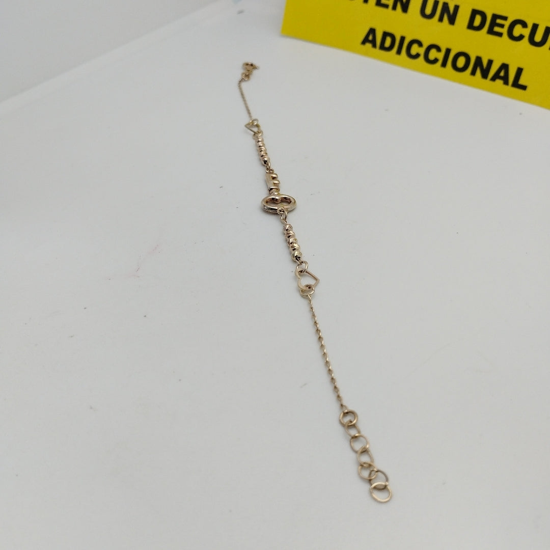 PULSERA TEJIDO LLAVE PLATA .925 18 CM 2.3 GR (NUEVO)