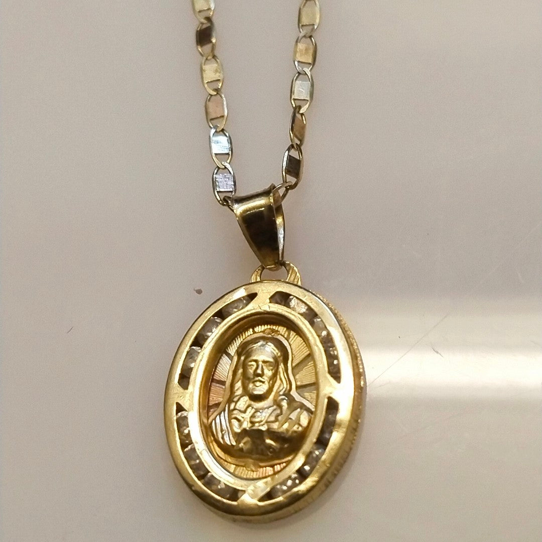 CADENA, MEDALLA RELIGIOSA ORO 10 K 2.4 GRMS (SEMINUEVO)