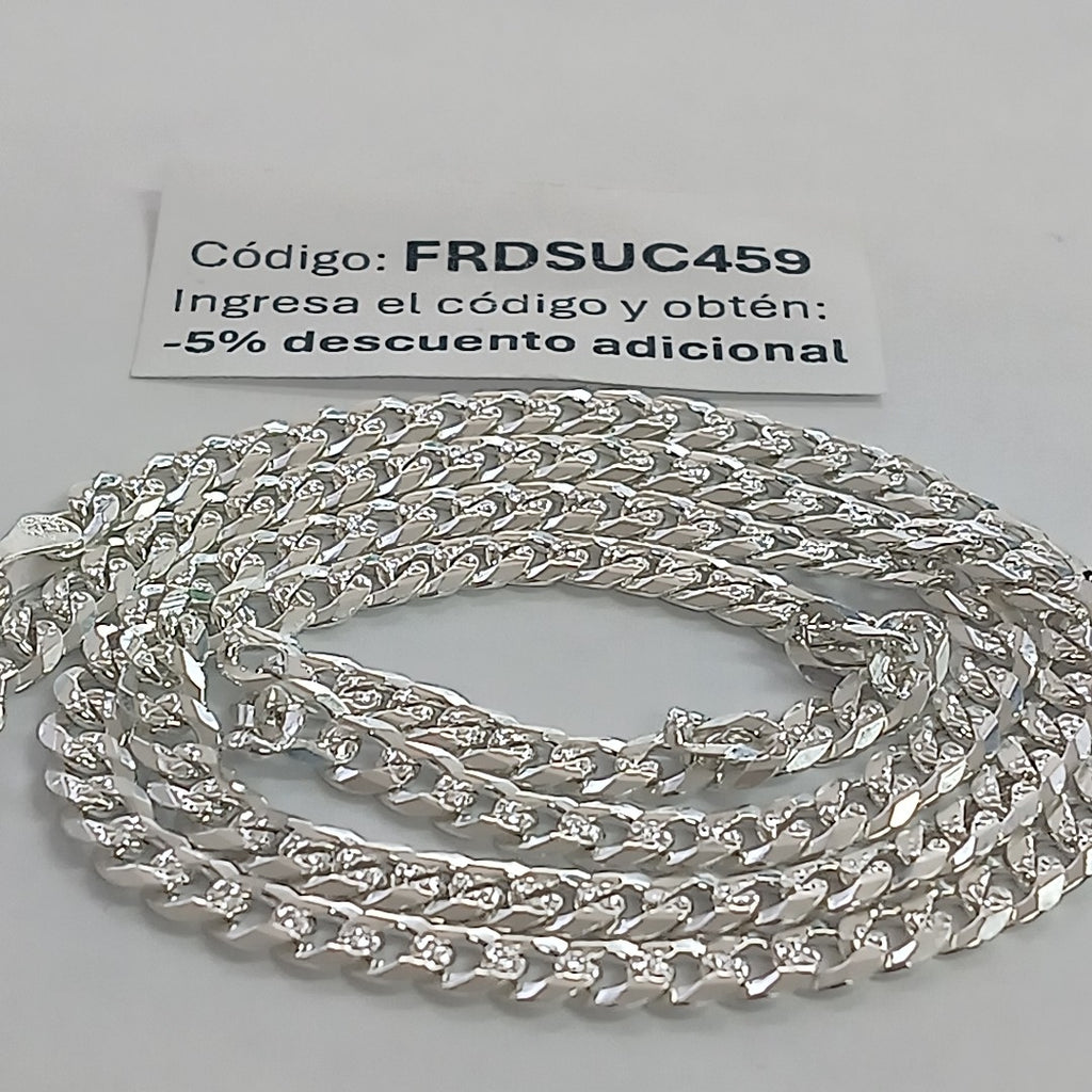 CADENA TEJIDO BARBADA PLATA .925 60 18.5 GR (NUEVO)