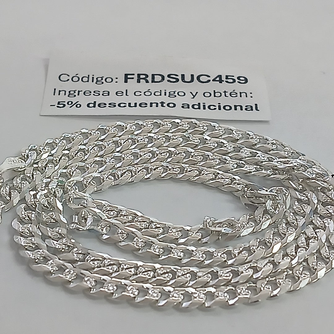 CADENA TEJIDO BARBADA PLATA .925 60 18.5 GR (NUEVO)