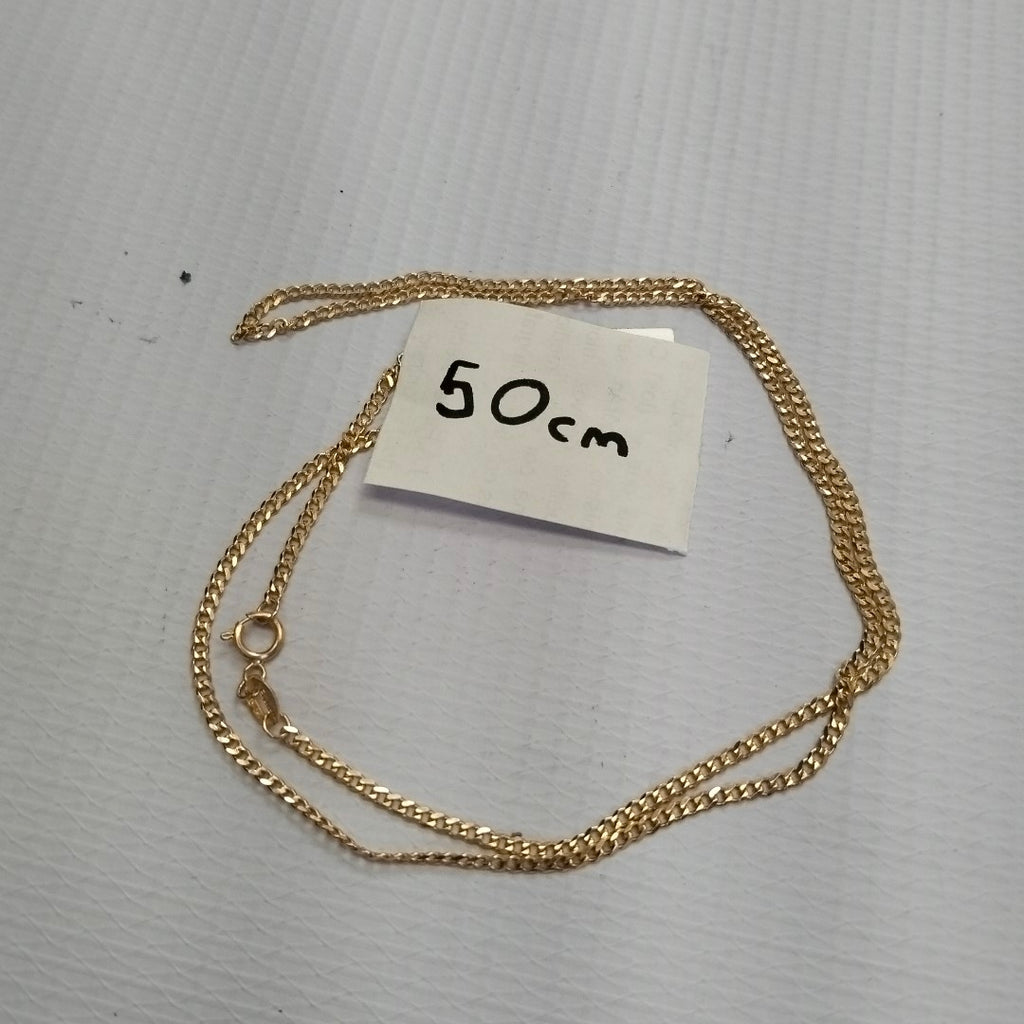 CADENAS TEJIDO BARBADA ORO 10K 50 CM 3.5 GR (NUEVO)