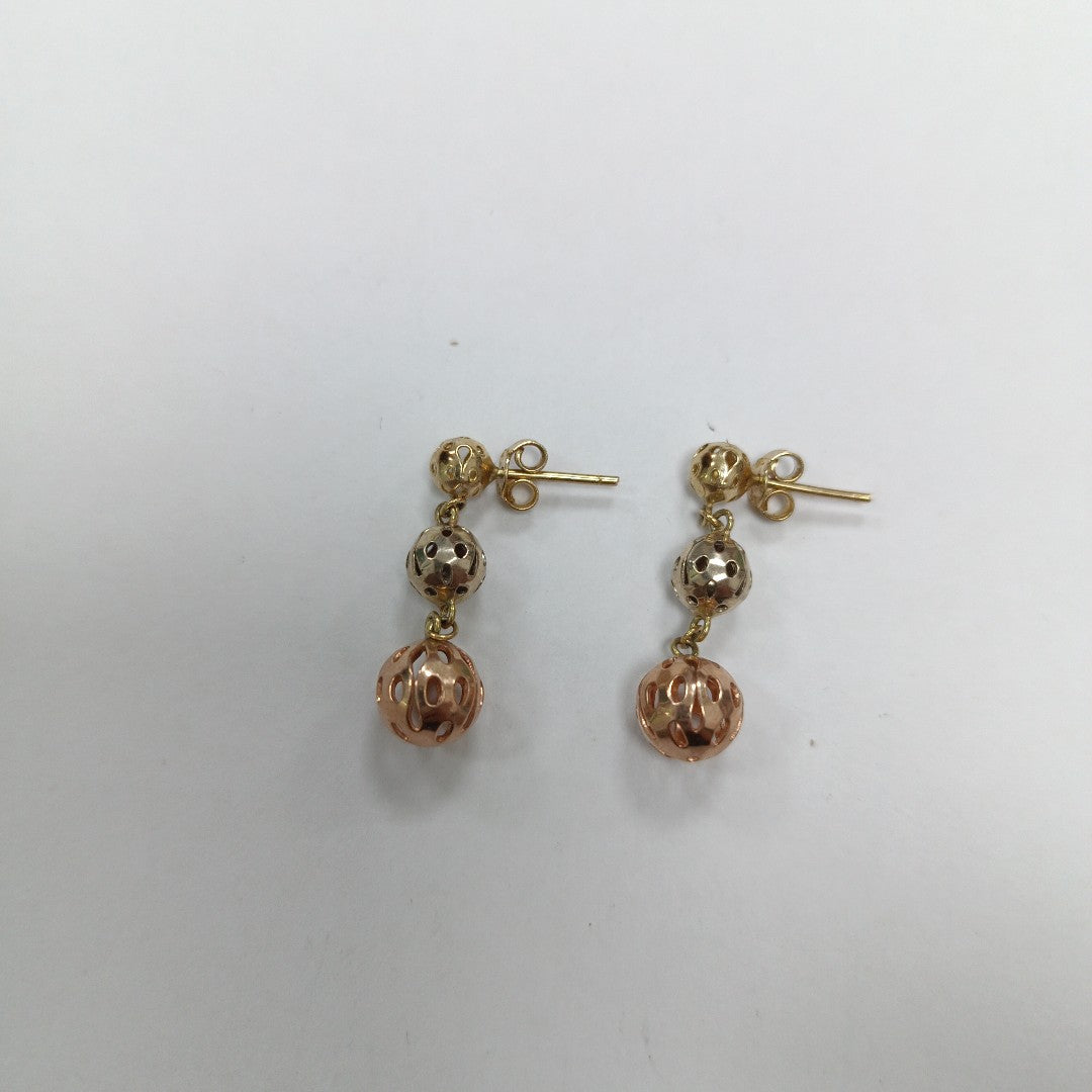 BROQUELES PAR ORO COMBINADO 14 K 3,30 GRMS (SEMINUEVO)