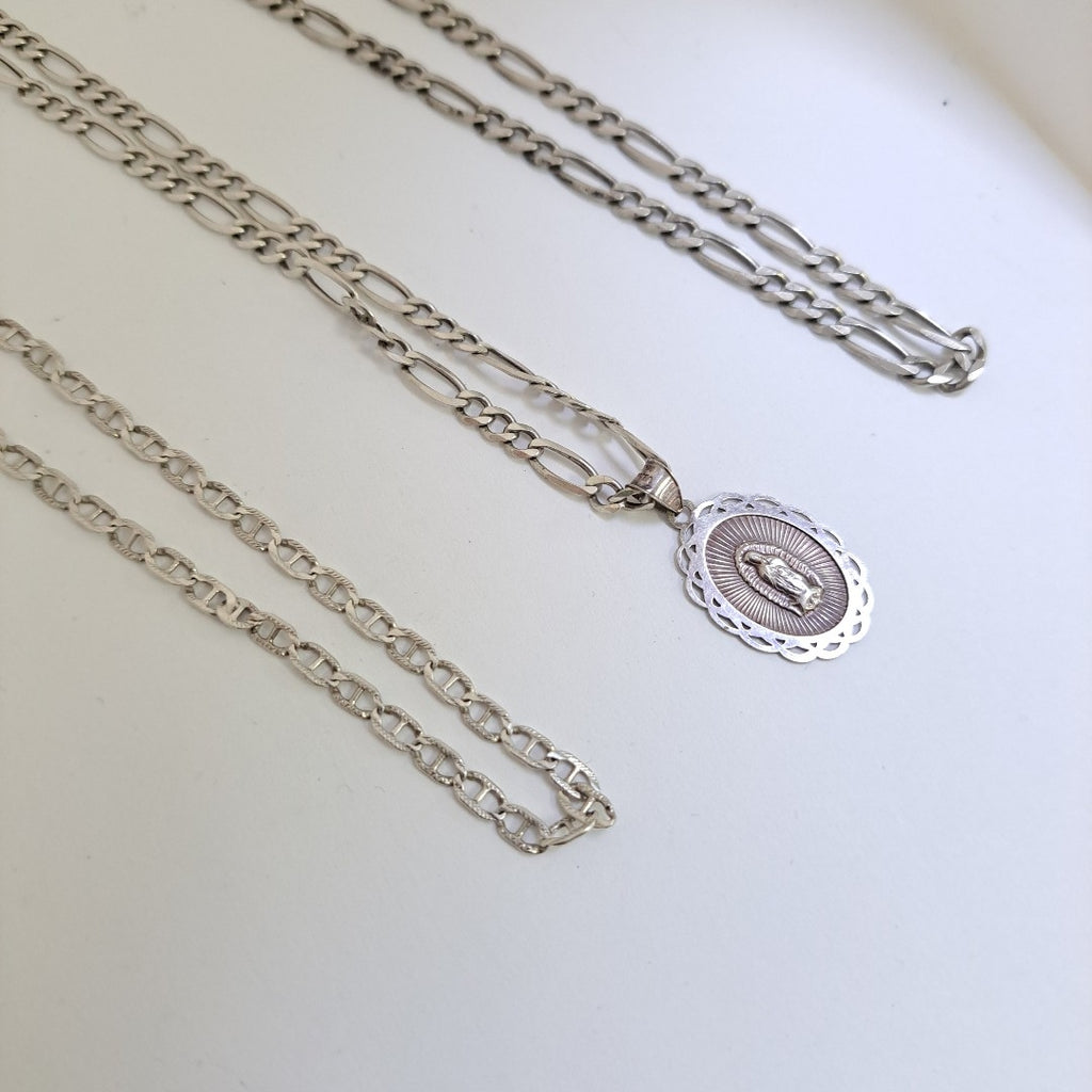 CADENA,MEDALLA RELIGIOSA PLATA 40,90 GRMS (SEMINUEVO)