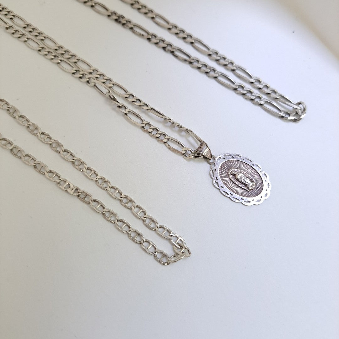 CADENA,MEDALLA RELIGIOSA PLATA 40,90 GRMS (SEMINUEVO)
