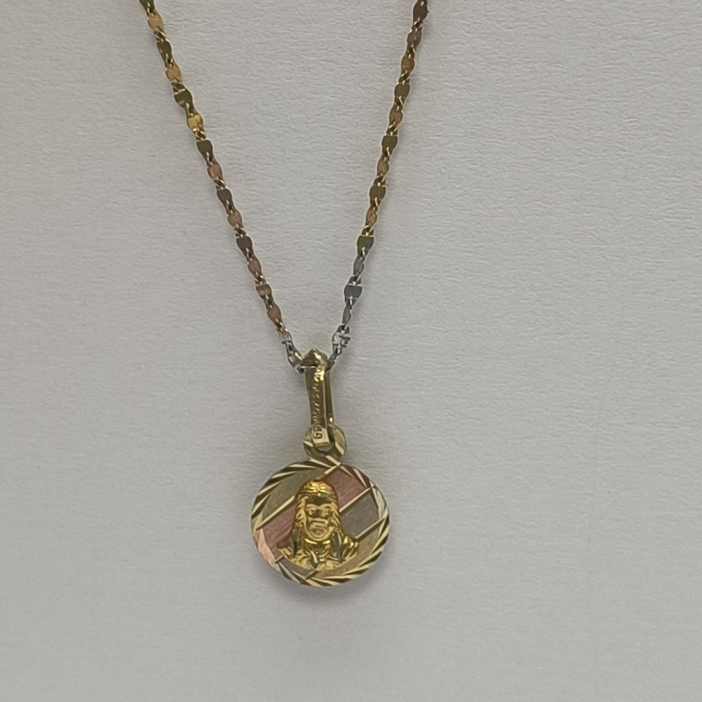 CADENA, MEDALLA RELIGIOSA ORO 10 K 1.5 GRMS (SEMINUEVO)