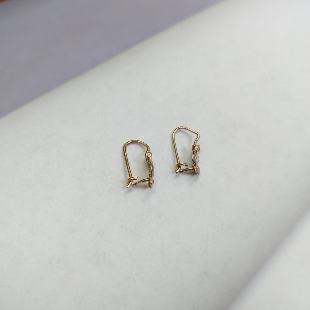 ARETES PAR ORO COMBINADO 10 K 0,90 GRMS (SEMINUEVO)