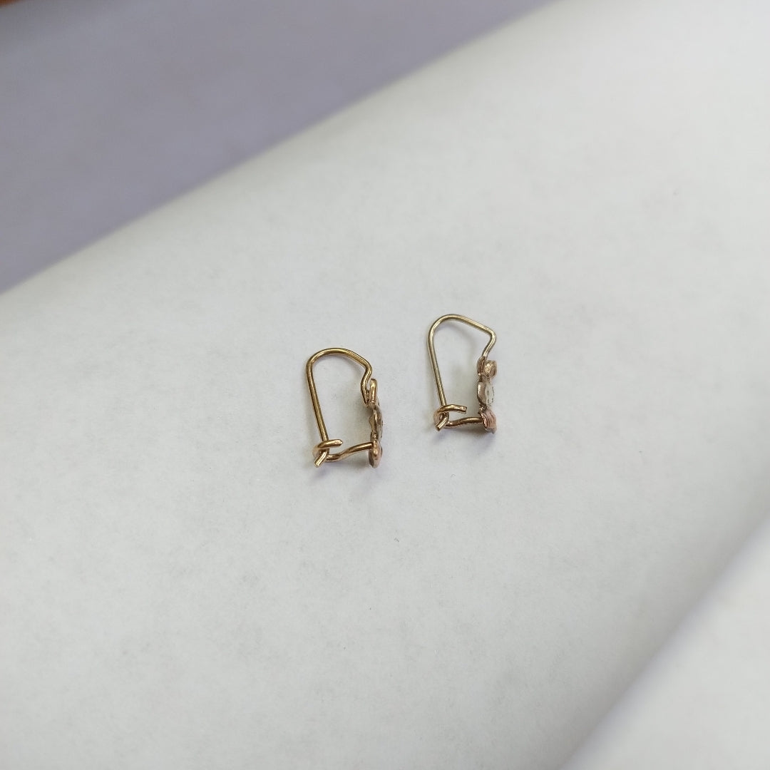 ARETES PAR ORO COMBINADO 10 K 0,90 GRMS (SEMINUEVO)