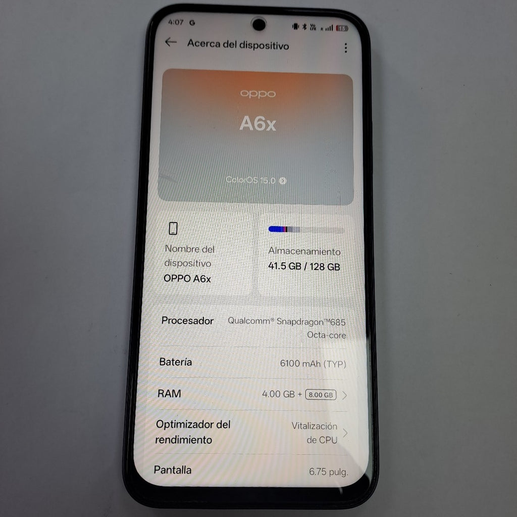 CELULAR OPPO A6X CPH2819 (2025) 128 GB 4 GB RAM (SEMINUEVO)