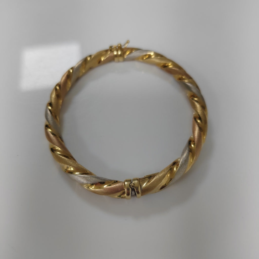 PULSERA RIGIDA ORO COMBINADO 14 K 12.2 GRMS (SEMINUEVO)