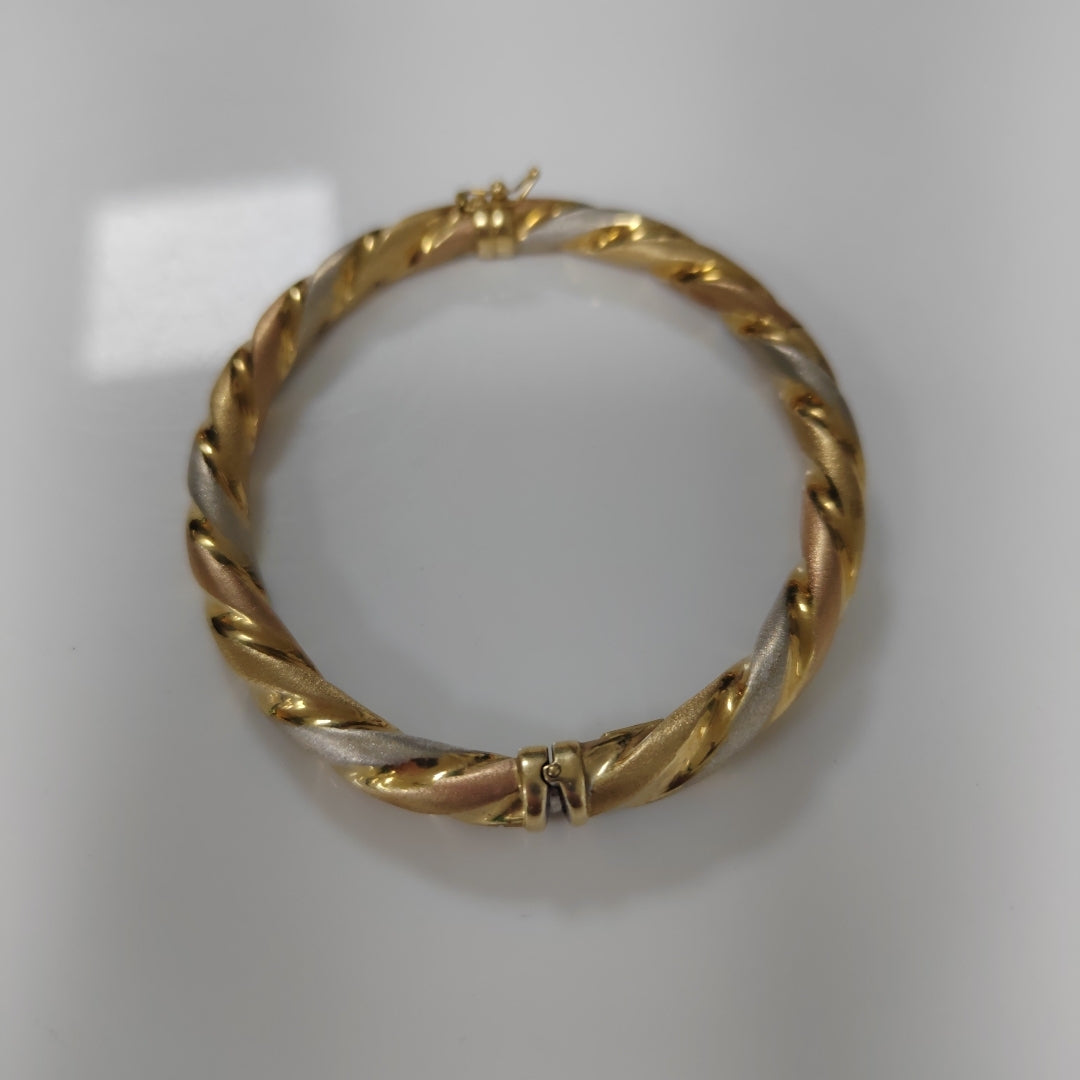 PULSERA RIGIDA ORO COMBINADO 14 K 12.2 GRMS (SEMINUEVO)